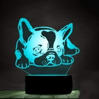SH 3D francuski buldog noćno svjetlo štene životinjske stolne svjetiljke Dekor stolni stol optički iluzijski