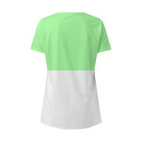 Ženski bluze Ženska modna ležerna temperamentarna posada labava majica kratkih rukava Top Green M