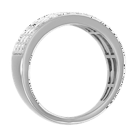 Carat 3-ROVE Unizirati dijamantski vjenčani prsten u 14k bijelo zlato
