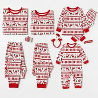 Vrijeme i trube, božićne pidžame za porodičnu opremu, sin kćeri setovi, meka, crvena, božićna roditelj-dijete