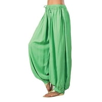 IOPQO široke pantalone za žene za žene WOOT Plus size pune boje casual labave harem hlače yoga hlače