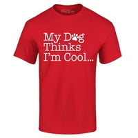 Trgovina4 god da muškarac moj pas misli da sam cool grafička majica srednje crvena