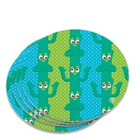 Gumby Fun plave zelene polke TOTS uzorak Novelty Coaster set