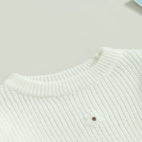 Toddler Baby Girt pleteni džemper dugih rukava cvijet zima toplo pulover džemper odjeća