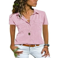 WTPretty ženska majica kratkih rukava majica pune boje casual bluza