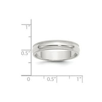 Bijeli sterling srebrni prsten za vjenčanje Milgrain Standardna polovina