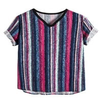 Avamo Men Majica kratkih rukava Casual Striped V izrez TEE TOP Ljetne majice na plaži