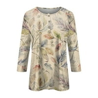 Košulje za žene Ljetni rukavi i bluze Trendy Print casual crewneck majica Saobavljene komfejske masene