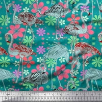 Soimoi pamučna poplin tkanina cvjetna i flamingo ptica tkanina otisci dvorišta široko