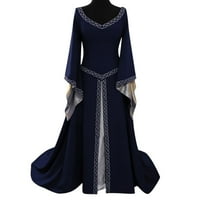 Duga haljina za ženske haljine Ženske haljine Jesen Ženska haljina Duga dugačka V-izrez dress haljina haljina