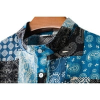 BluZA ovratnik kratki štand - modni ljetni print sinetop muške muške bluze