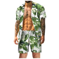 Muška proljetna ljetna casual moda Havaji Tropska plaža Tipka od tiskanih kratkih rukava kratkih rukava