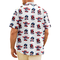 Četvrti jul Ispisuje havajske košulje za muškarce, četvrti prednji gumbi za prsa u džepu Havajska majica