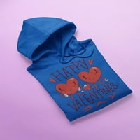 Sretan zaljubljeni Hearts Hearty Hoodie Women -Sartprints dizajni, ženski medij