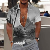 Zimske boemijske majice za plažu za muškarce plus veličine lapela za ispis bluza casual classic-fit