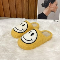 Papuče za žene zatvorene i vanjske muškarce Otvorene prstiju Fluffy Slatke Smiley papuče za lice