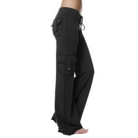 Bacc ženske hlače Žene elastične strugove povremene teretne hlače joggers joga hlače džepove široke