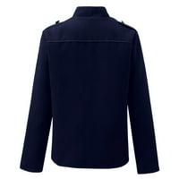 Moonker ženske vrhove majice za žene zimske tipke dugih rukava majica TEE majica Top Faasion Jesen XL mornarice