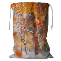 Sunčevo svjetlo jesen lišće stabla zimske košarice za pranje rublja s veličinom za crtanje