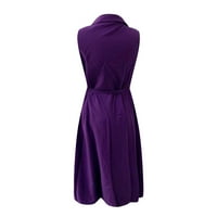 Žene haljine casual a-line haljina za žene V-izrez Srednji duljina ljetni bez rukava od putko xl