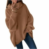 GUZOM džemper za žene na prodaju - labav čvrsti džemperi za žene Trendi vrhovi novi dolasci smeđa veličina