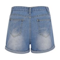 Žene Ležerne ljetne trake za ljetne kratke hlače velike struke ravne noge rastezanje traper kratke hlače