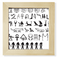 Egipat Hieroglyphs Fresco Ilustracija uzorak Square Square Frame Frame Wall Stollop prikaz