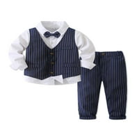 Niuer Kid odjeću Solid Boja gospodin odijelo Dječja gumba Down haljina + prsluk + set za pantnu ploču