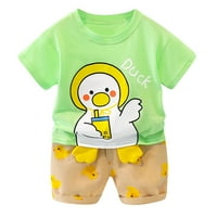 Baby Boy Girl Outfits životinjski crtani crtani tisak kratke hlače Set odjeće žuti 110