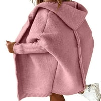 Cindysus ženske zimske tople pletene džempere kaput od pune boje casual cardigan dugih rukava otvorena