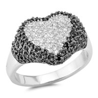 Micro Pave Clear CZ Resise Ring. Sterling srebrni bend bijeli nakit ženski veličine 7