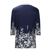 Hesxuno bluze za žene moda, plus veličine V izrez čipke Crochet vrhovi casual labavi dugih rukava cvjetni