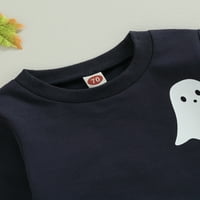 Toddler Boys Halloween Outfits Ghost Print Duge rukave i kolekcije Duge hlače Jesen Set za odjeću