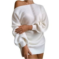 Chic Jedna džemper džemper za žene lagane dugih rukava Mini pletene haljine Ležerne prilike