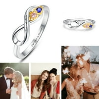 Personalizirani obljetni prsten za žene Sterling Silver Prilagođeni prstenovi s imenima i simuliranim