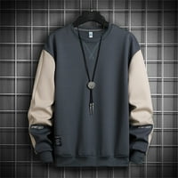 Entyinea muški grafički duks osnovni labavi fit turtleneck lagana tunika pulover sa džepom sivi xl