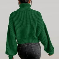 Vivianyo HD džemperi za žene Clearence Plus Veličina modne žene Čvrsti dugi rukav policamar Turtleneck-izrez