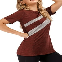 Glookwis Ženska majica u boji Basic Tee Soft Fashion Tops Athletic Bluza izreza za posadu
