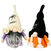 Halloween Gnome Dekoracija Švedska Tomte pletena lutka sa vješticom