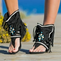 Leey-World Women cipele Ljetne stane Sandale za žene sa kristalnim gležnjačenim gležnjače T-remen Thong