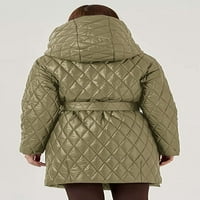 Žene topli puffer dolje kaput Srednja duljina debela quilted jakna Trendi Jesen Zimske s kapuljače sa
