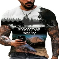 Prednjeg swalk muns casual slim fit pulover kratki rukav udoban majica Boys Ribe ispisana bluza za vikend