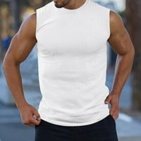 Muškarci Summer Vertikalna pruga So Širena boja O-izrez Stretch Fitness Vježba Tanak trčanje bez rukava