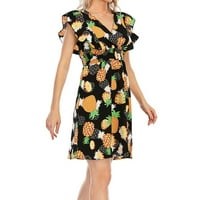 Ženski novi ljetni casual v-izrez višekolika šifonska ručna haljina bez rukava HOT25SL4487451