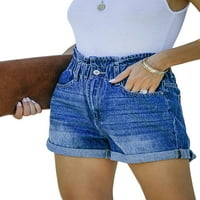 Glonme dame jean kratke hlače Čvrsto boje Ljetne traper kratke hlače valjane mini pantalone modna dna