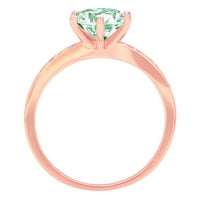 1,71ct okrugli rez zeleni simulirani dijamant 18k 18k ruža Gold Gold Anniverment prsten veličine 5