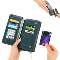 Novčanik za iPhone pro max, PU kožna Flip Folio novčanik s karticom s utornim remenom za ručni remen