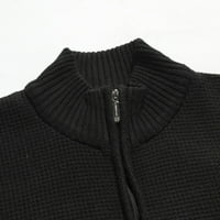 Bacock Dukseri Muška zima pamučna ploča od pamučne jakne ovratnik pleteni klipni džemper kaput casual