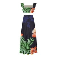 Modni ženski Ljetni Friralni print casual kratkih rukava Top + suknja set za žene