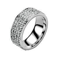 Dječak prstenovi 10- Pet dijamantski prsten modni prsten od nehrđajućeg čelika